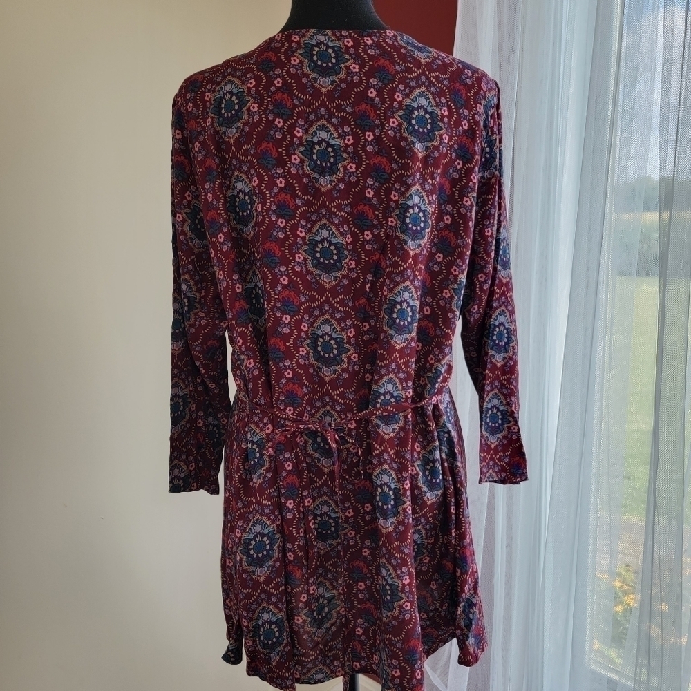 Chelsea Studio Burgandy Floral Dress Size 14/16 - Picture 3 of 9